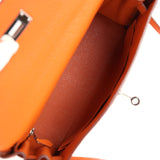 Pre-owned Hermes Kelly Retourne 28 Orange Togo Palladium Hardware