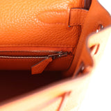 Pre-owned Hermes Kelly Retourne 28 Orange Togo Palladium Hardware