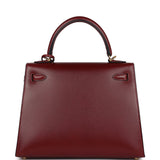 Hermes Kelly 25 Rouge H Box Gold Hardware