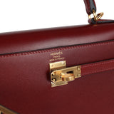 Hermes Kelly 25 Rouge H Box Gold Hardware