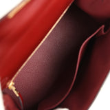 Hermes Kelly 25 Rouge H Box Gold Hardware