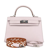 Hermes Kelly Sellier 20 Mauve Pale Chevre Palladium Hardware