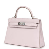 Hermes Kelly Sellier 20 Mauve Pale Chevre Palladium Hardware