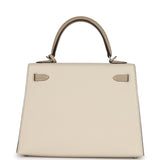 Hermes Special Order (HSS) Kelly Sellier 25 Craie and Trench Epsom Brushed Palladium Hardware