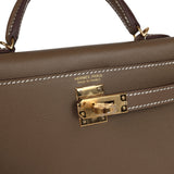 Hermes Kelly Sellier 20 Etoupe Madame Gold Hardware