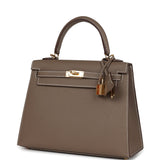 Hermes Kelly Sellier 25 Etoupe Epsom Gold Hardware