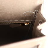 Hermes Kelly Sellier 25 Etoupe Epsom Gold Hardware