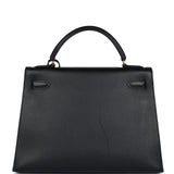 Vintage Hermes Kelly Sellier 32 Black Ardennes Gold Hardware