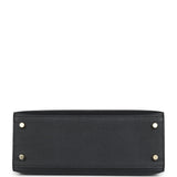 Hermes Kelly Sellier 25 Black Epsom Gold Hardware