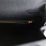 Hermes Kelly Sellier 25 Black Epsom Gold Hardware