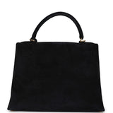 Vintage Hermes Kelly Sellier 28 Black Doblis Gold Hardware