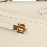 Hermes Kelly Sellier en Desordre 20 Craie Epsom Gold Hardware