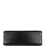 Vintage Hermes Kelly Sellier 32 Black Box Gold Hardware