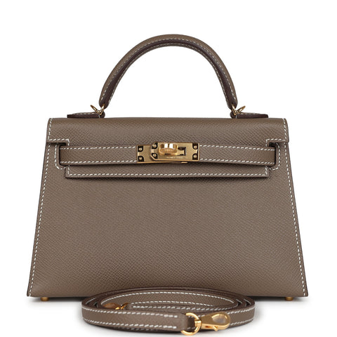 Hermes Kelly Sellier 20 Etoupe Epsom Gold Hardware