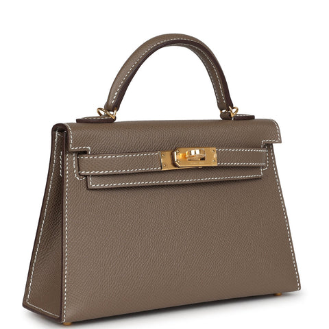 Hermes Kelly Sellier 20 Etoupe Epsom Gold Hardware