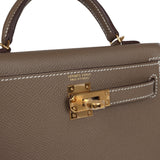 Hermes Kelly Sellier 20 Etoupe Epsom Gold Hardware