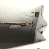 Hermes Special Order (HSS) Kelly Sellier 25 Gris Perle and Graphite Ostrich Permabrass Hardware