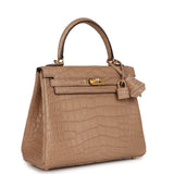 Hermes Kelly Retourne 25 Chai Matte Alligator Gold Hardware