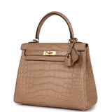 Hermes Kelly Retourne 25 Chai Matte Alligator Gold Hardware