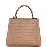 Hermes Kelly Retourne 25 Chai Matte Alligator Gold Hardware