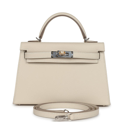 Hermes Kelly Sellier 20 Craie Epsom Electrum Hardware