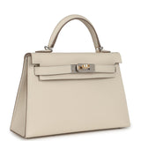 Hermes Kelly Sellier 20 Craie Epsom Electrum Hardware