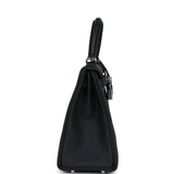 Pre-owned Hermes Kelly Retourne 28 Black Togo Palladium Hardware