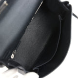 Pre-owned Hermes Kelly Retourne 28 Black Togo Palladium Hardware