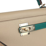 Hermes Special Order (HSS) Kelly Sellier 28 Malachite and Trench Epsom Permabrass Hardware