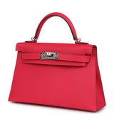 Hermes Kelly Sellier 20 Rose Extreme Epsom Palladium Hardware