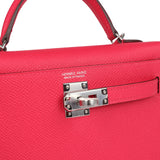 Hermes Kelly Sellier 20 Rose Extreme Epsom Palladium Hardware