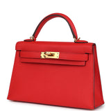 Hermes Kelly Sellier 20 Rouge de Coeur Epsom Gold Hardware