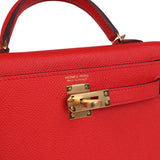 Hermes Kelly Sellier 20 Rouge de Coeur Epsom Gold Hardware