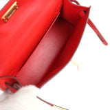 Hermes Kelly Sellier 20 Rouge de Coeur Epsom Gold Hardware