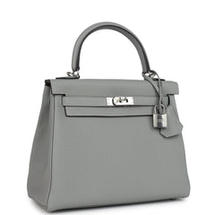 Hermes Kelly Retourne 25 Gris Mouette Togo Palladium Hardware