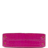 Pre-owned Hermes Kelly Sellier 20 Rose Scheherazade Shiny Alligator Gold Hardware