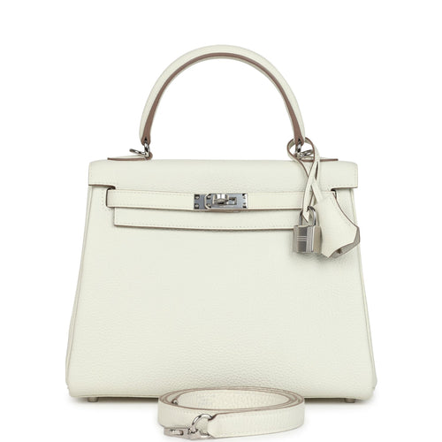 Hermes Kelly Retourne 25 Mushroom Togo Palladium Hardware