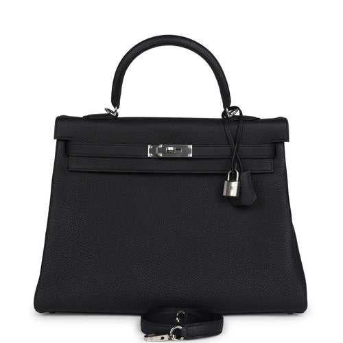 Hermes Kelly Retourne 35 Black Togo Palladium Hardware
