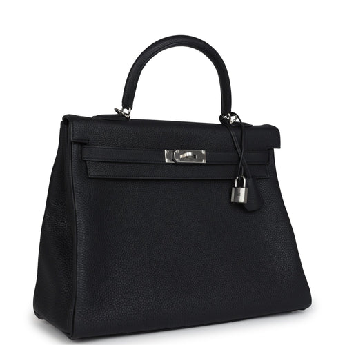 Hermes Kelly Retourne 35 Black Togo Palladium Hardware