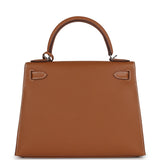 Hermes Kelly Sellier 28 Gold Epsom Palladium Hardware