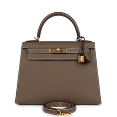 Hermes Kelly Sellier 28 Etoupe Epsom Gold Hardware