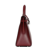 Vintage Hermes Kelly Sellier 32 Rouge H Box Palladium Hardware