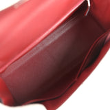 Vintage Hermes Kelly Sellier 32 Rouge H Box Palladium Hardware