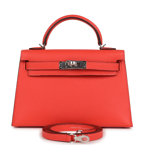 Hermes Kelly Sellier 20 Orange Field Epsom Palladium Hardware