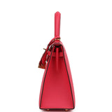 Hermes Kelly Sellier 25 Rose Extreme Epsom Gold Hardware