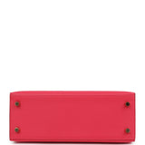 Hermes Kelly Sellier 25 Rose Extreme Epsom Gold Hardware