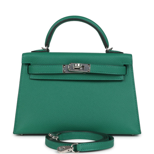 Hermes Kelly Sellier 20 Vert Vertigo Epsom Palladium Hardware