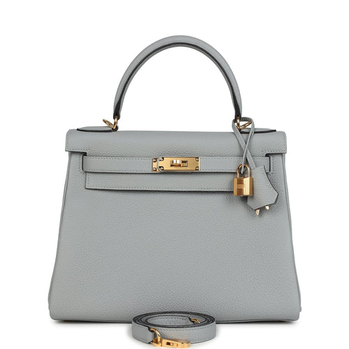 Hermes Kelly Retourne 28 Bleu Glacier Togo Gold Hardware
