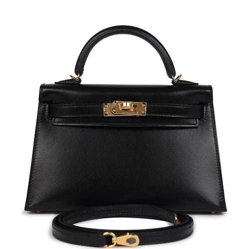 Hermes Kelly Sellier 20 Black Box Gold Hardware