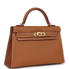 Hermes Kelly Sellier 20 Gold Epsom Gold Hardware